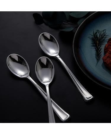 Liacere 200PCS Silver Disposable Spoons - Heavy Duty Silver Dessert Spoons for Wedding & Party - 6.7inch - Buy Online on SooperMarket.com