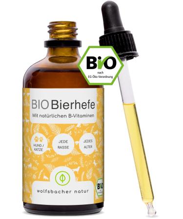 Wolfsbach organic beer yeast for dogs and cats |100 ml of liquid brewer's yeast |100% organic for skin and fur care feed supplement with vitamin B rich in minerals & trace elements de- ko-060 100ml