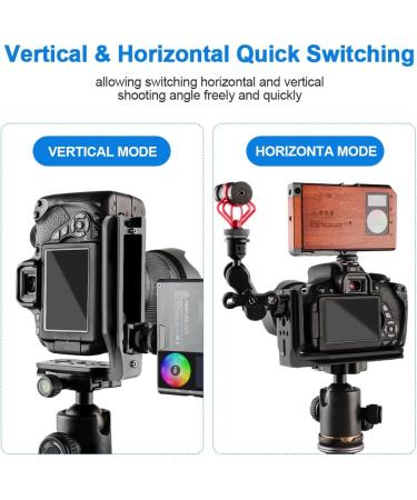 DSLR Camera L Bracket Quick Release Plate | Compatible with Canon Nikon Sony DJI | Vertical Horizontal Switching | Tripod Monopod Stabilizer Plate - Buy Online on SooperMarket.com