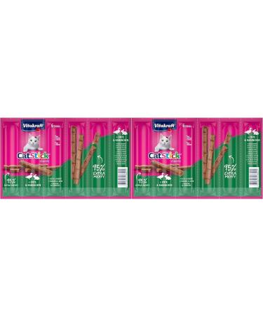 Vita power cat stick classic cat snack meaty mini sticks with duck and rabbits in storage size (10x 6 pieces) (pack with 2) duck and rabbit 6 pieces (2 pack)
