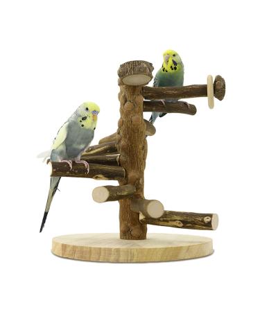 WishesMar Budgie Playground Bird Playground for Cockatiels Parrots Budgies Wood Size 24.5x22x22 cm Wood 004
