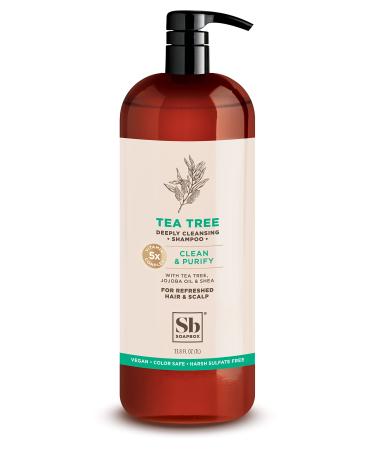 Soapbox Tea Tree Shampoo  Sulfate Free  Paraben Free  Silicone Free  Color Safe  and Vegan Hair Shampoo (33.8 Ounces)