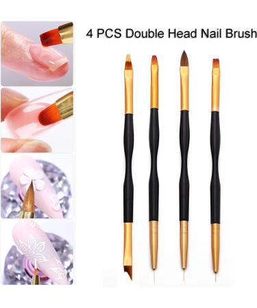 Yoezuo Nail Art Brush Set - 4 Double Ended Brushes for UV Gel Paint & Manicure DIY - Buy Online on SooperMarket.com