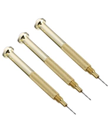FRCOLOR 3pcs Nail Drilling Drill Acrylic Nail File Drill Bit Finger Nail Drill Nail Piercing Tool Drill Machine Bit Manicure Drill Piercing Tools Nail Art Tool Hand Drill Metal Main Drill 6.5x0.8cm Golden
