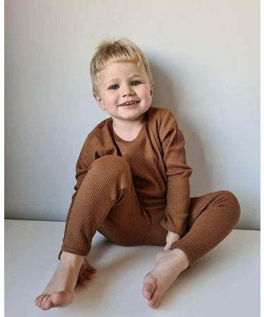20 Colours Ribbed Pyjama for Unisex Boys and Girls | DreamBuy Loungewear for Babies, Women, and Men | 6-12 Months | Caramel - Buy Online on SooperMarket.com
