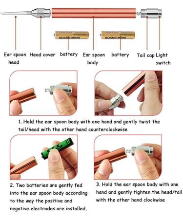 Earwax Removal Kit LED Light Ear Curette Tools Stainless Steel Ear Cleaner for Children and Adults Tweezer Earpick Exfoliator Cleansing Tools Set with Storage Box Rose Gold 8 Pcs (rose gold) - Buy Online on SooperMarket.com