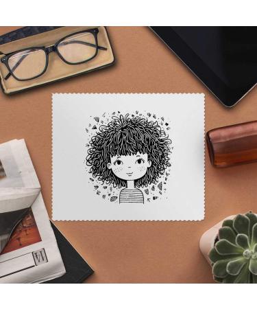 Buy 2 'Girl with Curly Hair' Microfiber Lens Cleaning Cloths | Premium Quality for Glasses & Screens - International Shipping Available - Buy Online on SooperMarket.com
