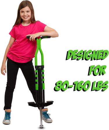 New Bounce Pro Sport Edition Pogo Stick for Kids Ages 9 and Up - 80 to 160 Lbs - Quality Easy Grip PogoStick in Black & Green for Hours of Fun - Buy Online on SooperMarket.com