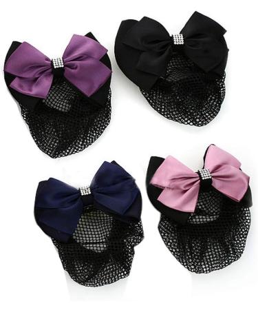 Women Hair Clip Hair Bun Cover Barrettes Net Snood Hairnet Lace Bow Decor Hair Clip Hairnet - Buy Online on SooperMarket.com