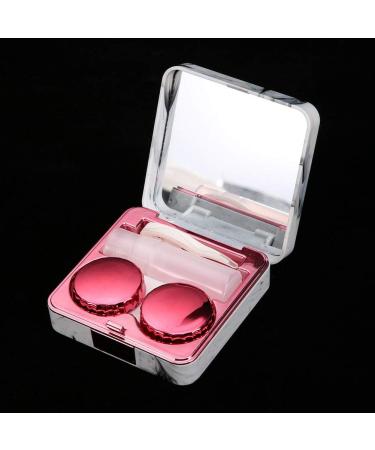 Gavigain Portable Square Contact Lens Case - Marble Design with Mirror (Rose Red) | International Shipping Available - Buy Online on SooperMarket.com