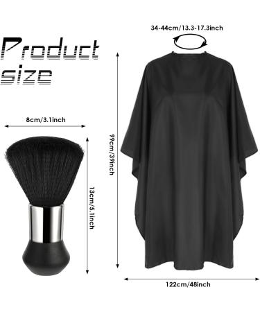 Black Hair Cutting Cape with Neck Duster Brush Professional Barber Cape Hairdressing Gown Waterproof Salon Barber Gown with Adjustable Barbers Cape for Hair Styling Cutting Coloring Styling - Buy Online on SooperMarket.com