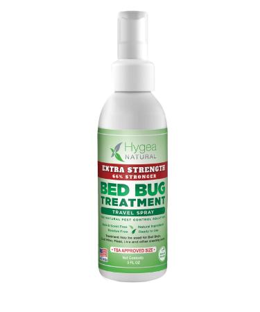 Hygea Natural Extra Strength Bed Bug Travel Spray 3 oz - TSA Approved Size - for Hotels, Suitcase, Backpacks - Fast Acting Protection - Children & Pet Safe - Non Toxic & Odorless 1 Count (Pack of 1)