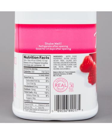 Torani Raspberry Real Fruit Smoothie Mix 64oz - Delicious and Refreshing - Buy Online on SooperMarket.com