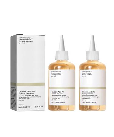 2Pc Glycolic Acid Peeling 7% Glycolic Acid Toner Glycolic Acid Toning Resurfacing Glycolic Acid Peeling Toner Toning Solution Glycolic Acid 7% Toner Peeling Toner For Body Face Skin With Dark Spots