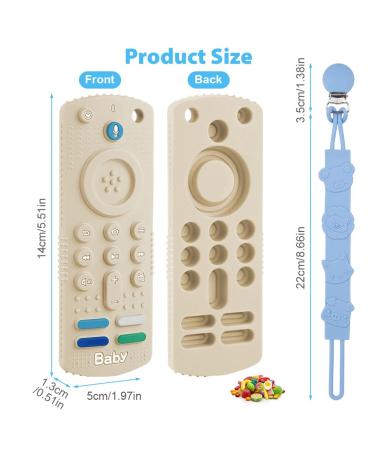 Hotut Baby Remote Control Bite Ring - 2 Pack BPA-Free Silicone Dental Aid with Pacifier Chains - Safe Baby Toys for 3 Months+ - Buy Online on SooperMarket.com