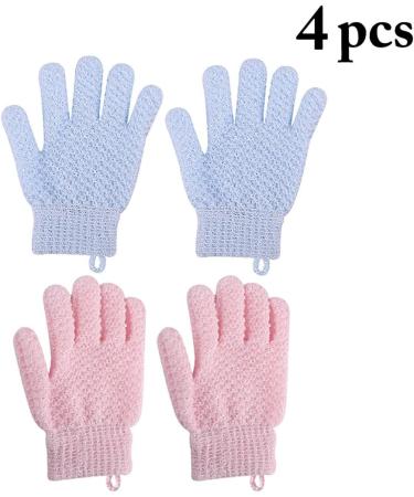 Reusable Soft Exfoliating Bath Gloves - Breathable Double Sided Body Scrubbers (2 Pairs) for Effective Cleansing & Massage - Buy Online on SooperMarket.com