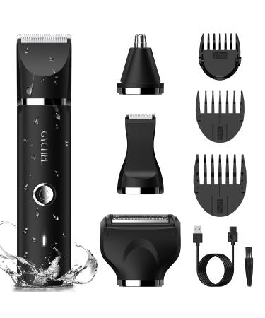 Body shaver men intimate razor man body razor men electric ear & nose hair trimmer body groomer precise hair removal 7-in-1 multi-trimmer kit waterproof & USB