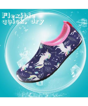 HIITAVE Kids Water Shoes - Non-Slip Aqua Pool Socks for Boys & Girls - Toddler 12-13 Little Kid - Purple/Unicorn - Buy Online on SooperMarket.com