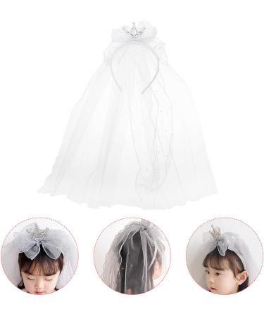 Amosfun Children's White Wedding Veil - Short Bride Veil Hair Accessories for Girls Perfect for Costumes & Photo Props - Buy Online on SooperMarket.com