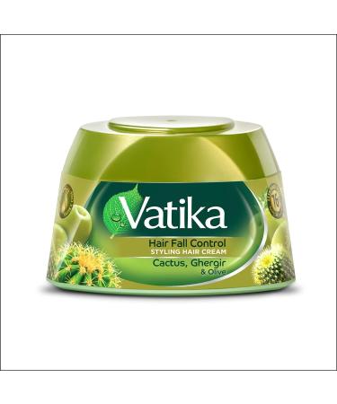Vatika Naturals Hair Fall Control Styling Hair Cream | Natural Extracts of Cactus Ghergir & Olive with Nourishing Vatika Oils - 140 ml