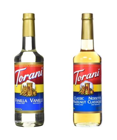 Torani Vanilla Coffee Syrups 0.75 L & Hazelnut Classic Flavour Syrup 750 Milliliter