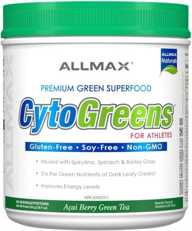 CytoGreens - Acai Berry Green Tea - 60 serving 535-gram & ALLMAX Nutrition - Creatine Monohydrate Micronized Creatine Powder for Strength and Muscle Recovery Gluten Free & Fast Absorbing 400g - Buy Online on SooperMarket.com