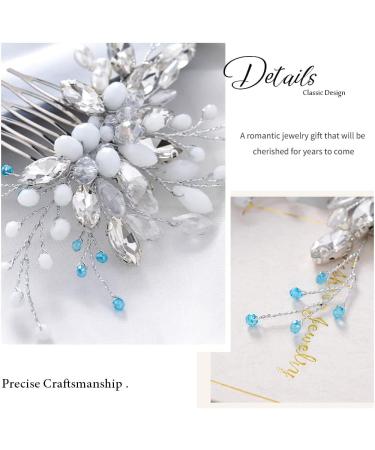 Unicra Crystal Bride Wedding Hair Comb Siver Bridal Hair Accessories Rhinestone Headpiece for Women and Girls - Buy Online on SooperMarket.com