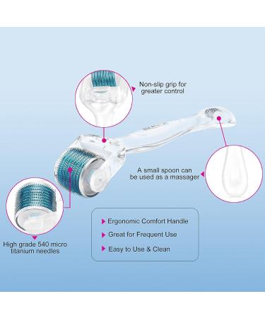 Professional Titanium Derma Roller for Hair, Beard Growth & Skin Care - 540 Microneedles - 1.5mm Length - Buy Online on SooperMarket.com