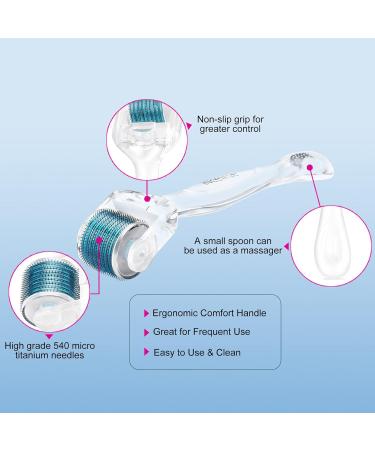 Derma Roller Beard Growth Kit - 540 Titanium Microneedling Roller for Face & Beard Growth - Includes Travel Case - 0.5mm - Buy Online on SooperMarket.com