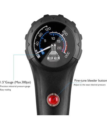 Beto MTB Bike Tire & Shock Pump - 300psi High Pressure for Rear Shock & Suspension Fork - Schrader/Presta Valve Adapter - Dial Gauge & Bleed Valve Included - Buy Online on SooperMarket.com