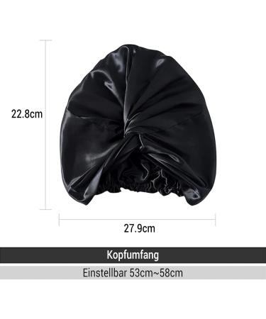 Zimasilk 22 Momme 100% Mulberry Silk Sleeping Hood for Women | Hair Care | Elastic Stay-On Design | Classic Black - Buy Online on SooperMarket.com