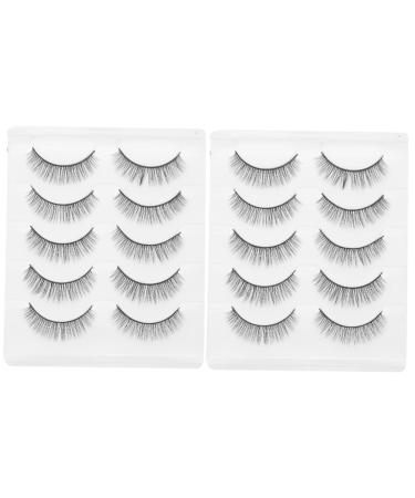 Beavorty 10 Pairs Short False Eyelashes Chemical Fiber Glue 3d Manual