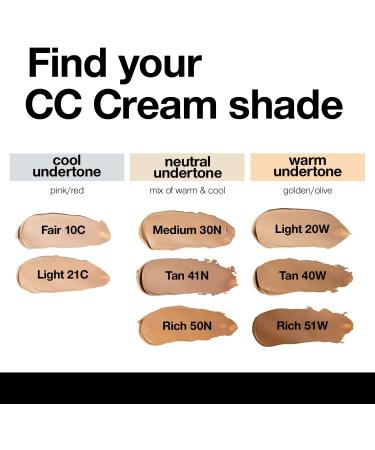 Palladio Full-Coverage CC Cream with Peptides & Vitamin C, Corrects Redness, Uneven Skin Tone, Buildable Foundation Coverage - Light 21C 25.70g - Buy Online on SooperMarket.com