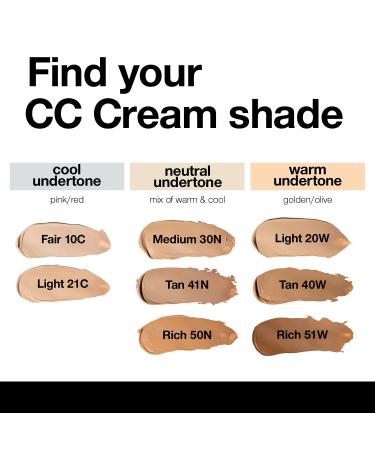 Palladio Full-Coverage CC Cream with Peptides & Vitamin C - Correct Redness, Uneven Skin Tone - Medium 30N Neutral Undertone - Buy Online on SooperMarket.com