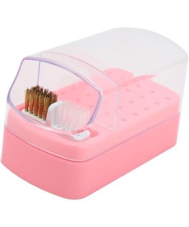 Nail Drill Bit Cleaning Brush Box 30 Hole Manicure Tools Compact Nail Drill Bit Holder Dustproof Display Stand for Nail Salon (Pink) - Buy Online on SooperMarket.com
