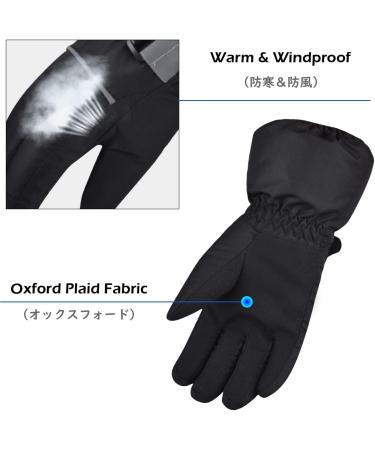 TRIWONDER Children's Ski Gloves - Thermal Fleece Warm Winter Gloves for Boys & Girls (Age 12-14) - Black L - Buy Online on SooperMarket.com