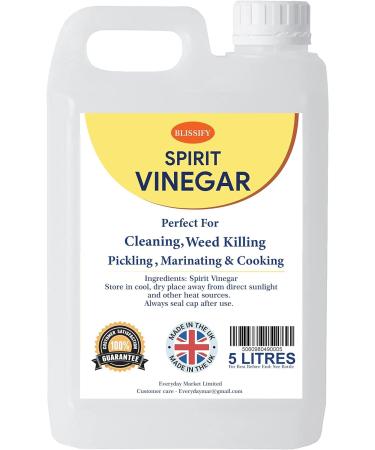 Spirit White Vinegar Food Grade Acetic Acid 5% Liquid for Household Cleaning Cooking Baking and Pickling - 5L Pack of 1