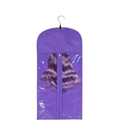 TROONZ Wig Bag with Hanger Hair Extension Storage Hairpieces Storage Holder Hair Extension Storage Bag with Hanger Wig Bag for Travel Women Hair
