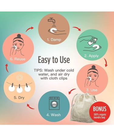 Buy Tumnea Slimming Pads - Washable & Reusable Bamboo Makeup & Cleaning Pads with Laundry Bag | 40 Pieces White & Green - Buy Online on SooperMarket.com