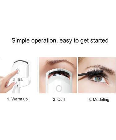 Heated Eyelash Curler 24 Hours Long Lasting Rechargeable Electric Eyelash Curler Curved Design Small and Portable for Travel - Buy Online on SooperMarket.com