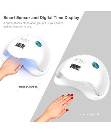 SUNUV 48W UV LED Nail Lamp for Gel Polish Manicure and Pedicure - Professional Dryer with Sensor and 4 Timers - Valentine Gift for Girls Women - Buy Online on SooperMarket.com