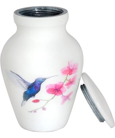 SMARA Small Keepsake Cremation Urn with Velvet Case | Choose From Unique Colors lovely Sharing Mini Metal Token For Human Ashes or Pet. (Keepsake Hummingbird (White)) Keepsake Hummingbird (White) - Buy Online on SooperMarket.com