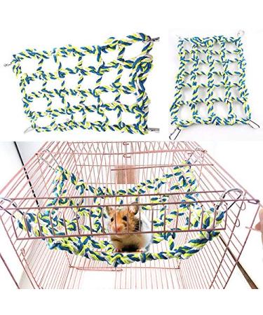 Yitaocity Rat Ferret Chinchilla hamsters Hammock Braided Bed Toy Center Loepard Print with 4 Hooks