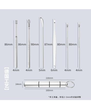 Ear Scoop 6-Piece Set of Ear Picking Tools Adult Ear Pick Ear Scoop Stainless Steel Portable Keychain Ear Scoop - Buy Online on SooperMarket.com