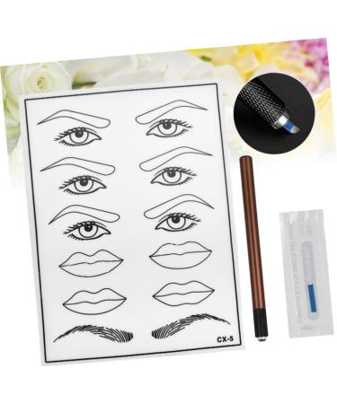 Mikinona Practice Skin Kit White Practice Eyebrow Semi-permanent Mouth Skin Eye Single Kit Microblading End and Pen - Buy Online on SooperMarket.com