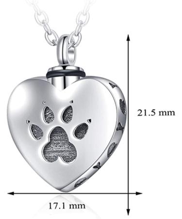 cluis Urn Necklace for Ashes Cremation Necklace Paw Print Pet Urn Heart Necklace Animal Cremation Jewelry for Ashes Memorial Keepsake Jewelry for Women Dog's Cat's Pet Ashes - Buy Online on SooperMarket.com