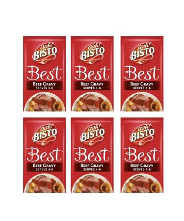 6 x 24g Instant Roast Beef Gravy Sachet Meat Christmas Dinner Meal Food Veg Sauce serves 4-6
