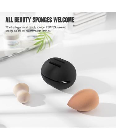 FERYES 2 PCS Makeup Sponge Holder - Silicone Beauty Blender Case for Travel | Black Makeup Sponge Holder Set - Buy Online on SooperMarket.com
