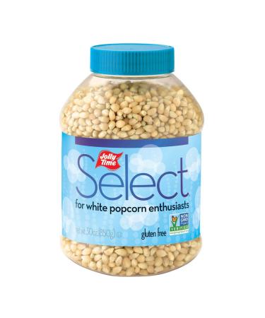 JOLLY TIME Select Popcorn Kernels  Gourmet White Popping Corn, 30 Ounce Bulk Jars for Air Popper Machine or Stovetop (Pack of 6)