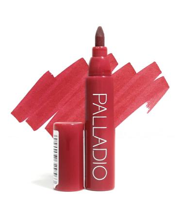 Palladio Lip Stain, Hydrating and Waterproof Formula, Matte Color Look, Longlasting All Day Wear Lip Color, Smudge Proof Natural Finish, Precise Chisel Tip Marker, Berry